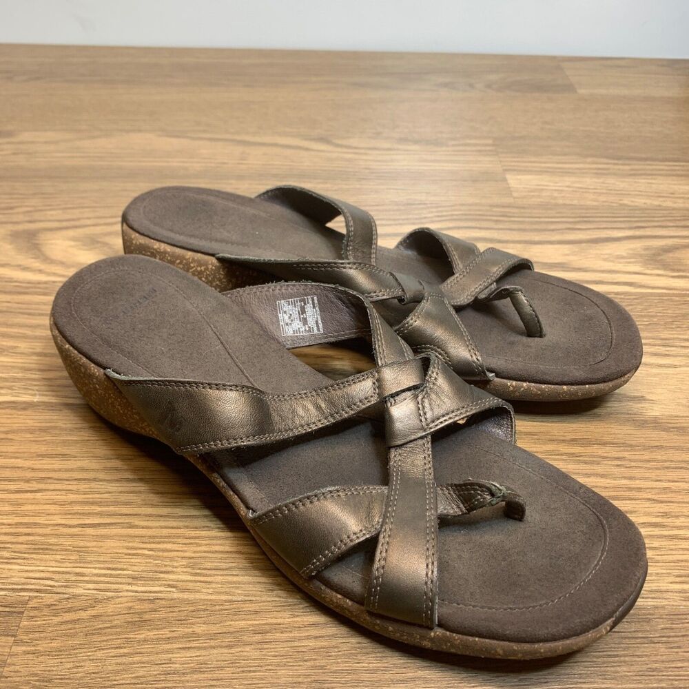 Merrell Women’s Size 11 Sundial Cross Antique Brass Ladies Slip On Sandals